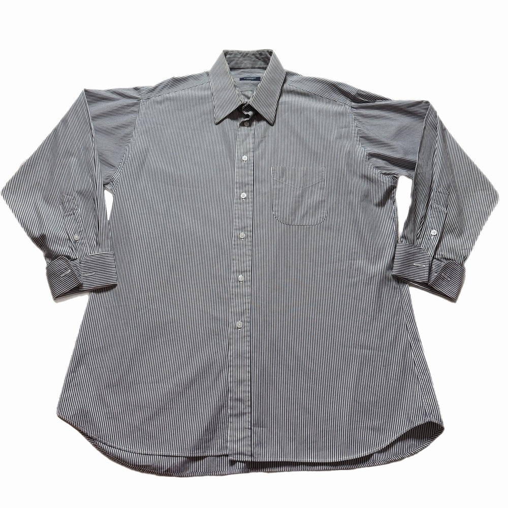 VTG Burberry Made in USA Stripped French Cuff Button Down Shirt 17 2XL